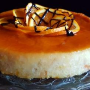 Easy Pudding with Bread and Orange Flavor