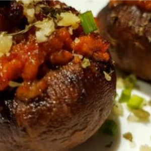 Stuffed Mushrooms with Minced Meat and Cheese