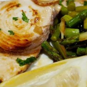 Swordfish with Fresh Garlic and Asparagus