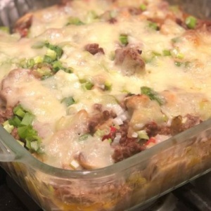 MUSHROOM AND SWISS CHEESEBURGER CASSEROLE