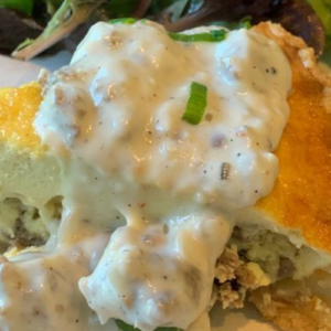 QUICHE WITH SAUSAGE GRAVY