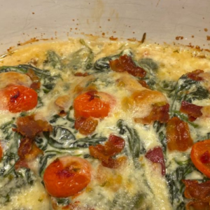 SUN-DRIED TOMATO, SPINACH, AND BACON CHICKEN