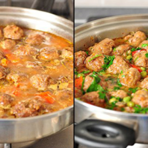 Delicious meatballs with vegetable stew! You don’t need a garnish!