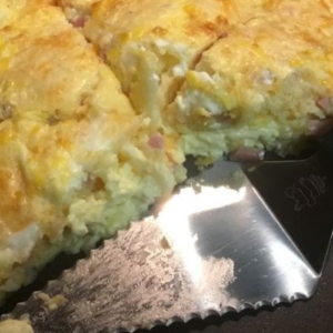 QUICHE IMPOSSIBLE (QUICHE WITHOUT CRUST WITH HAM AND CHEESE)