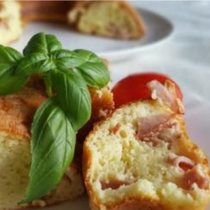 Savory Sponge Cake with Cottage Cheese and Ham