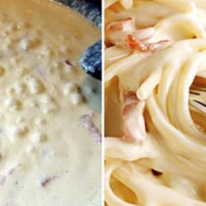 “Carbonara” sauce for pasta. I have never tasted tastier pasta!