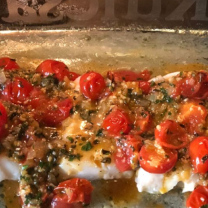 COD WITH TOMATO AND HERB BUTTER
