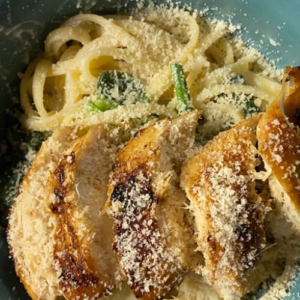 SPINACH RICOTTA PASTA WITH LEMON BUTTER CHICKEN