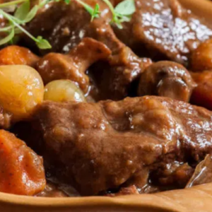 Old fashioned beef bourguignon