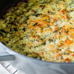 Rice and zucchini gratin
