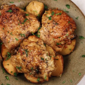 Would you like to learn how to prepare a delicious dish of garlic Parmesan chicken and potatoes using a slow cooker? If so, read on for the recipe.