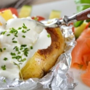 Potato with chive cream