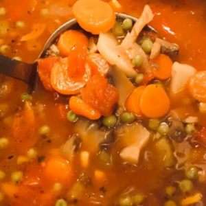 Indulge in a delectable bowl of vegetable soup in just 45 minutes – an ideal option for those hectic weeknights!