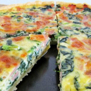 Quiche with spinach and boursin