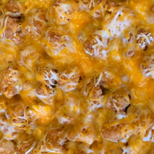 MASHED POTATO CASSEROLE WITH CRISPY CHICKEN