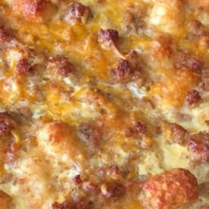 WAKE UP TO A DELICIOUS TATER TOT SAUSAGE BREAKFAST CASSEROLE