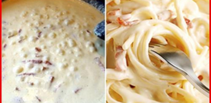 “Carbonara” sauce for pasta. I have never tasted tastier pasta!