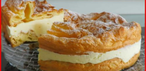 Polish cake “Karpatka”. A very large and tasty eclair!