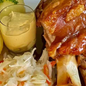 Crispy fried pork knuckles