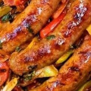 Peppers and onions with Italian sausage
