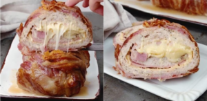 Bacon Wrapped Chicken Meatloaf: the moist and juicy recipe for a stuffed chicken meatloaf