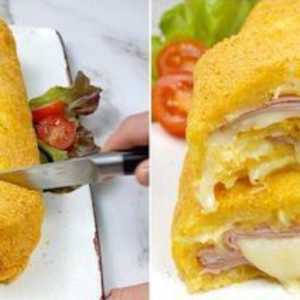 POTATO ROLL WITH CHEESE AND HAM